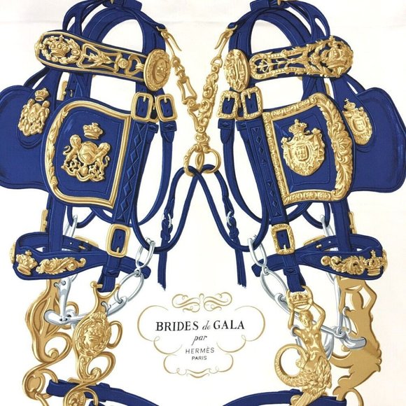 724211L Hermes Scarf Brides de Gala Carre 90 Multicolor Silk 100% - Picture 6 of 9